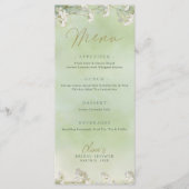 Groene Wilde Bloemen Bruiloft Menu (Voorkant)