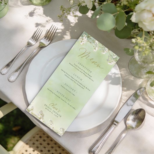 Groene Wilde Bloemen Bruiloft Menu