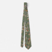 Groene Wilde Bloemen Bruiloft Stropdas (Achterkant)