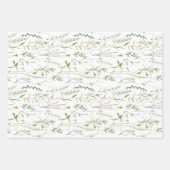 Groene wilde bloemen inpakpapier vel (Voorkant)