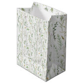 Groene wilde bloemen medium cadeauzakje (Voorkant Gekanteld)