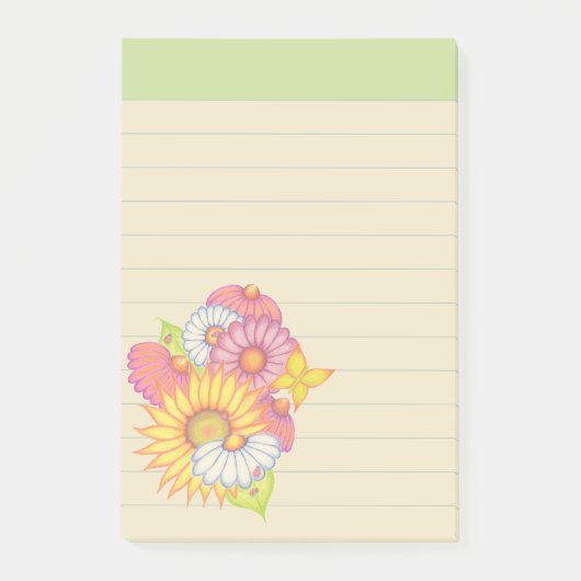 Groene wilde bloemen Post It-notities Post-it® Notes (Voorkant)