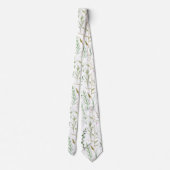 Groene wilde bloemen stropdas (Achterkant)