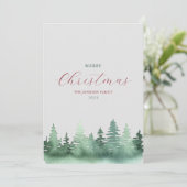 Groene Wilde Bos Kerstbomen Feestdagenkaart (Staand voorkant)
