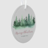 Groene Wilde Bos Kerstbomen Ornament (voorkant)
