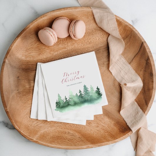 Groene Wilde Bos Kerstbomen Servet