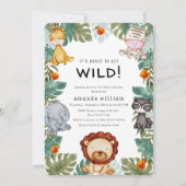 Groene Wilde Bos Safari Dieren Baby Shower Kaart (Voorkant)