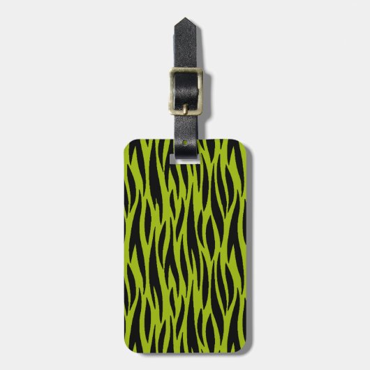 Groene Wilde Dierenprint  Bagagelabel (Voorkant verticaal)