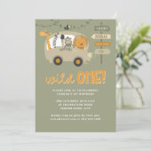 Groene wilde eenzame dieren eerste geboorte Invi Kaart (Staand voorkant)