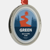 Groene wilde en Schilderachtig rivier Metalen Ornament (Rechts)
