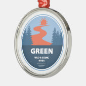 Groene wilde en Schilderachtig rivier Metalen Ornament (Links)