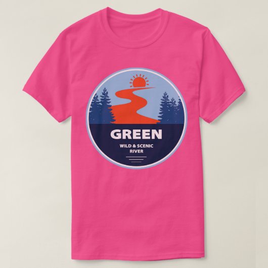 Groene wilde en Schilderachtig rivier T-shirt (Design voorkant)