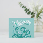 Groene Wilde Octopus Tentakels Gefeliciteerd Briefkaart (Staand voorkant)