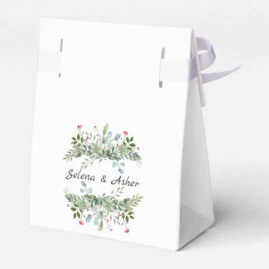 Groene Wilde Weide Botanische Trouwtaart Bedankdoosjes (Achterkant)