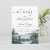 Groene wildernis laat avontuur beginnen Baby showe Kaart (Staand voorkant)