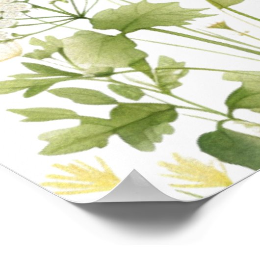 Groene Wildflower Baby in Bloom Zitkaart Poster (Hoek)