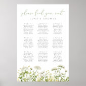 Groene Wildflower Baby in Bloom Zitkaart Poster (Voorkant)