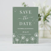 Groene Wildflower Boho Wedding Save The Date (Staand voorkant)