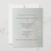 Groene Wildflower Daisies & Clover Wedding Uitnodi Kaart (Achterkant)