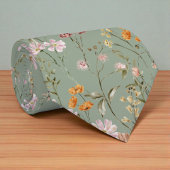 Groene Wildflower Garden Bloemen Spring Meadow Stropdas