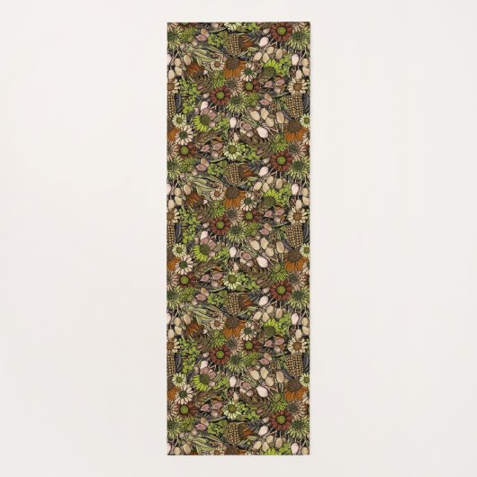 Groene Wildflower Garden Yogamat (Achterkant)