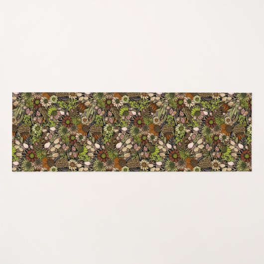 Groene Wildflower Garden Yogamat (Voorkant (horizontaal))