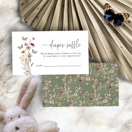 Groene Wildflower Luier Raffle Informatiekaartje