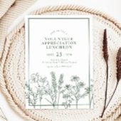 Groene Wildflower Luncheon Vrijwilliger Waardering Kaart