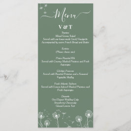 Groene Wildflower Minimalistische bruiloft Menu