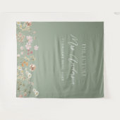 Groene Wildflower Toekomst Mevrouw Photo Booth Ach Wandkleed (Voorkant (horizontaal))