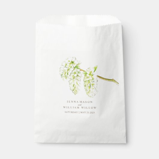 Groene wilgen waterverf trouwtas bedankzakje (Voorkant)