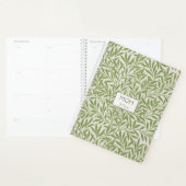 Groene Wilgenbladeren Monogram Vintage Planner (Display)