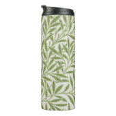 Groene Wilgenbladeren Monogram Vintage Thermosbeker (Geroteerd rechts)