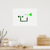 Groene windsnelheid en weerbaarder poster (Keuken)