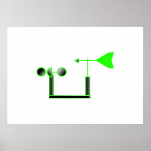 Groene windsnelheid en weerbaarder poster