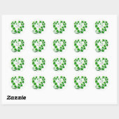 Groene Wingerd Hart Bladeren Bruiloft Ronde Sticker (Vel)