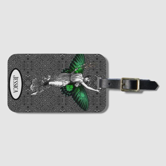  groene wingparkkunst Deco Bagagelabel (Voorkant (horizontaal))