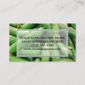 Groene winkelboer zet groene foto's op markt visitekaartje (Voorkant)