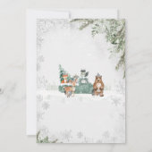 Groene Winter Bos Baby Shower Kaart (Achterkant)