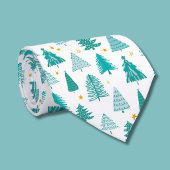 Groene Winter Bos Kerstboom Stropdas