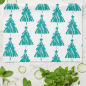 Groene Winter Bos Kerstboom Theedoek (Gevouwen)