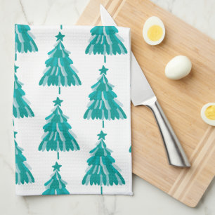 Groene Winter Bos Kerstboom Theedoek