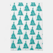Groene Winter Bos Kerstboom Theedoek (Verticaal)