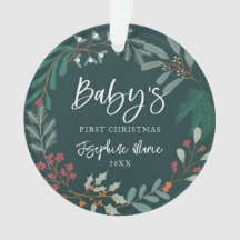 Groene Winter Botanische Baby's Eerste Kerstmis