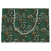 Groene Winter Botanische Patroon Groot Cadeauzakje (Voorkant)