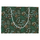 Groene Winter Botanische Patroon Groot Cadeauzakje (Achterkant)