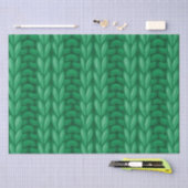 Groene Winter Brei Wollen Patroon Tissuepapier (Craft)