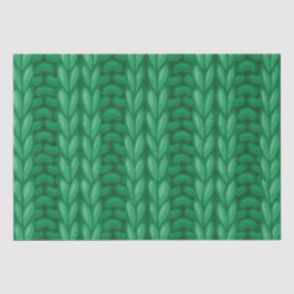 Groene Winter Brei Wollen Patroon Tissuepapier
