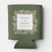 Groene Winter bruiloft Blikjeskoeler (Achterkant)