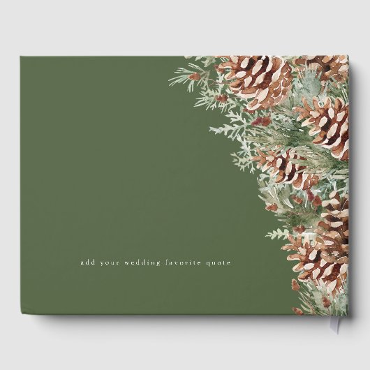 Groene Winter bruiloft Gastenboek (Achterkant)